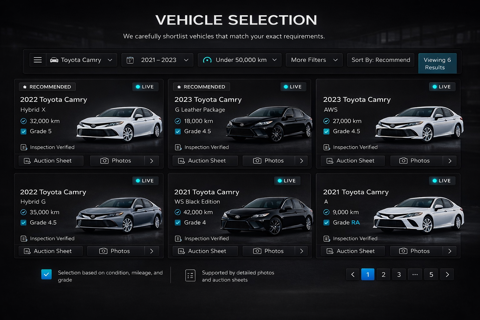 Vehicle Selection